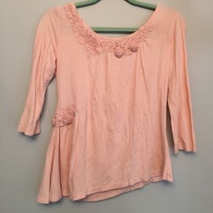 Elle medium pink 3/4 sleeve top